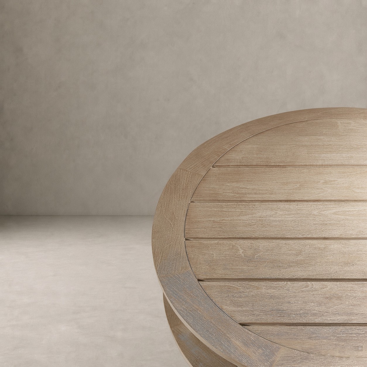 AREZZO Teak Box-Frame Open Round Outdoor Coffee Table - WBERT HOME