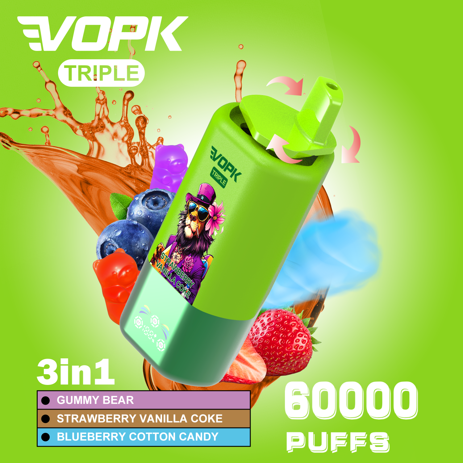 VOPK Triple 60000 Puffs – Jednorazowy e-papieros 3w1 - vapepodpl