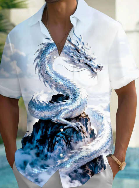 Dragon Men's Pocket Short Sleeve Shirts