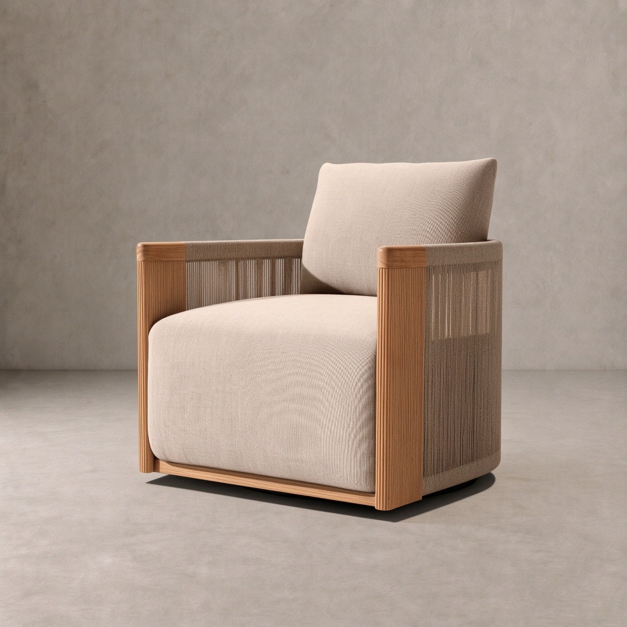 STRAND Teak Outdoor Swivel Lounge Chair - WBERT HOME