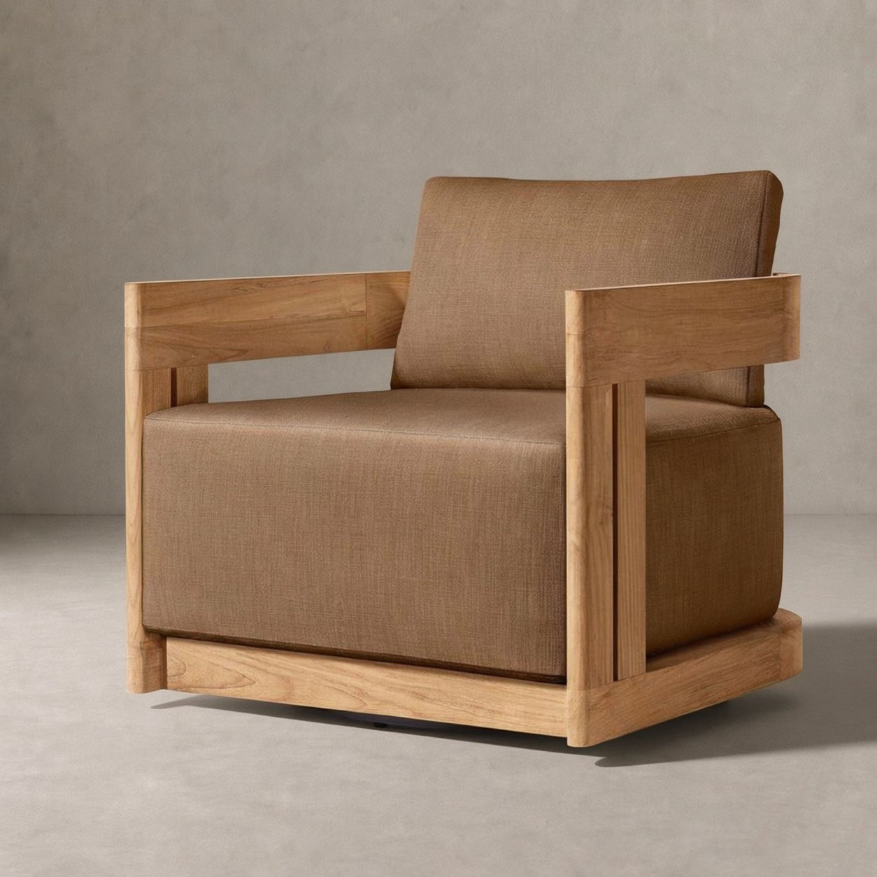 MODERNA Teak Swivel Lounge Chair - WBERT HOME