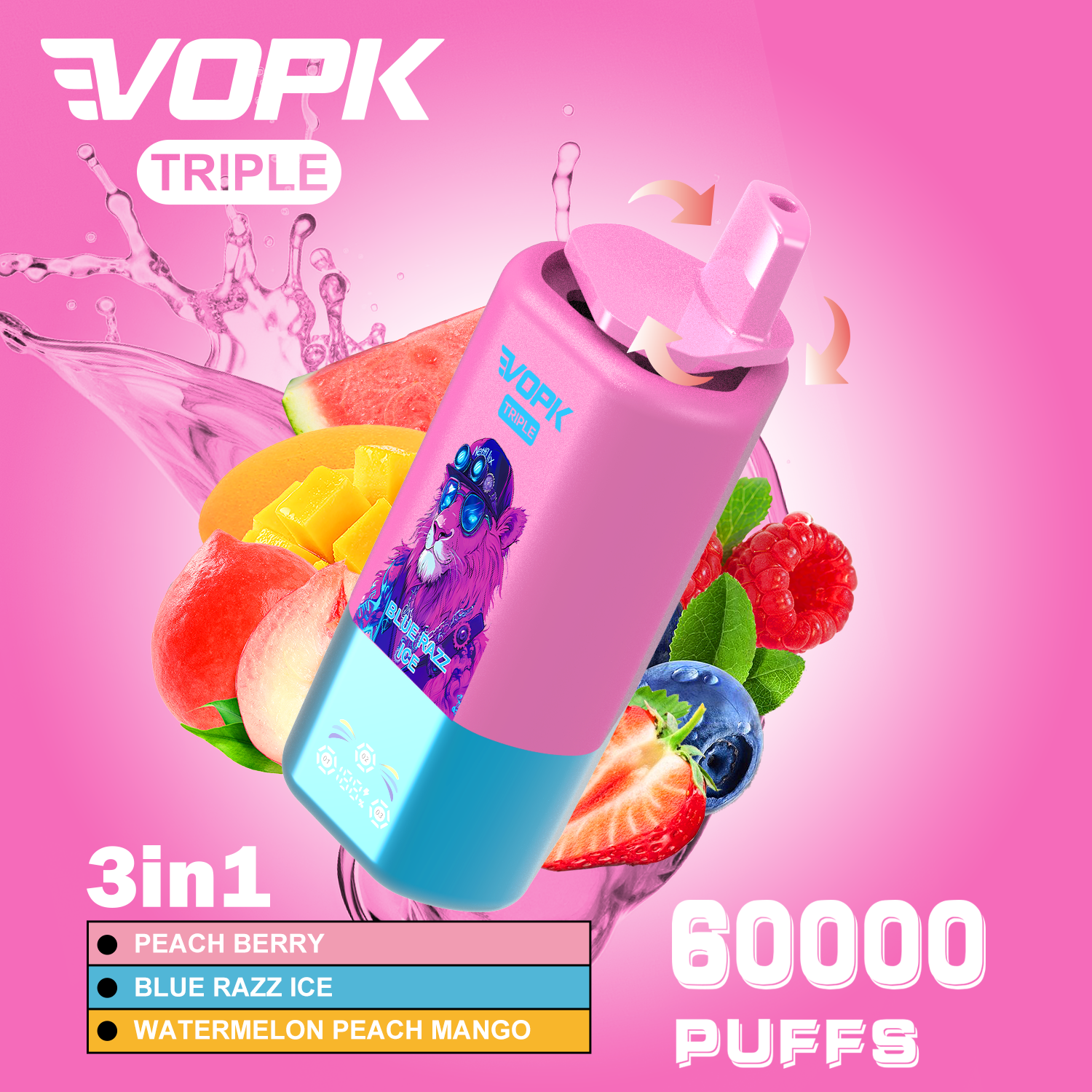 VOPK Triple 60000 Puffs – Jednorazowy e-papieros 3w1 - vapepodpl