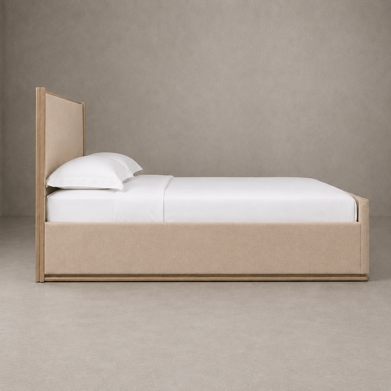 ELIAN Wire‑Brushed Oak Shelter Bed - WBERT HOME