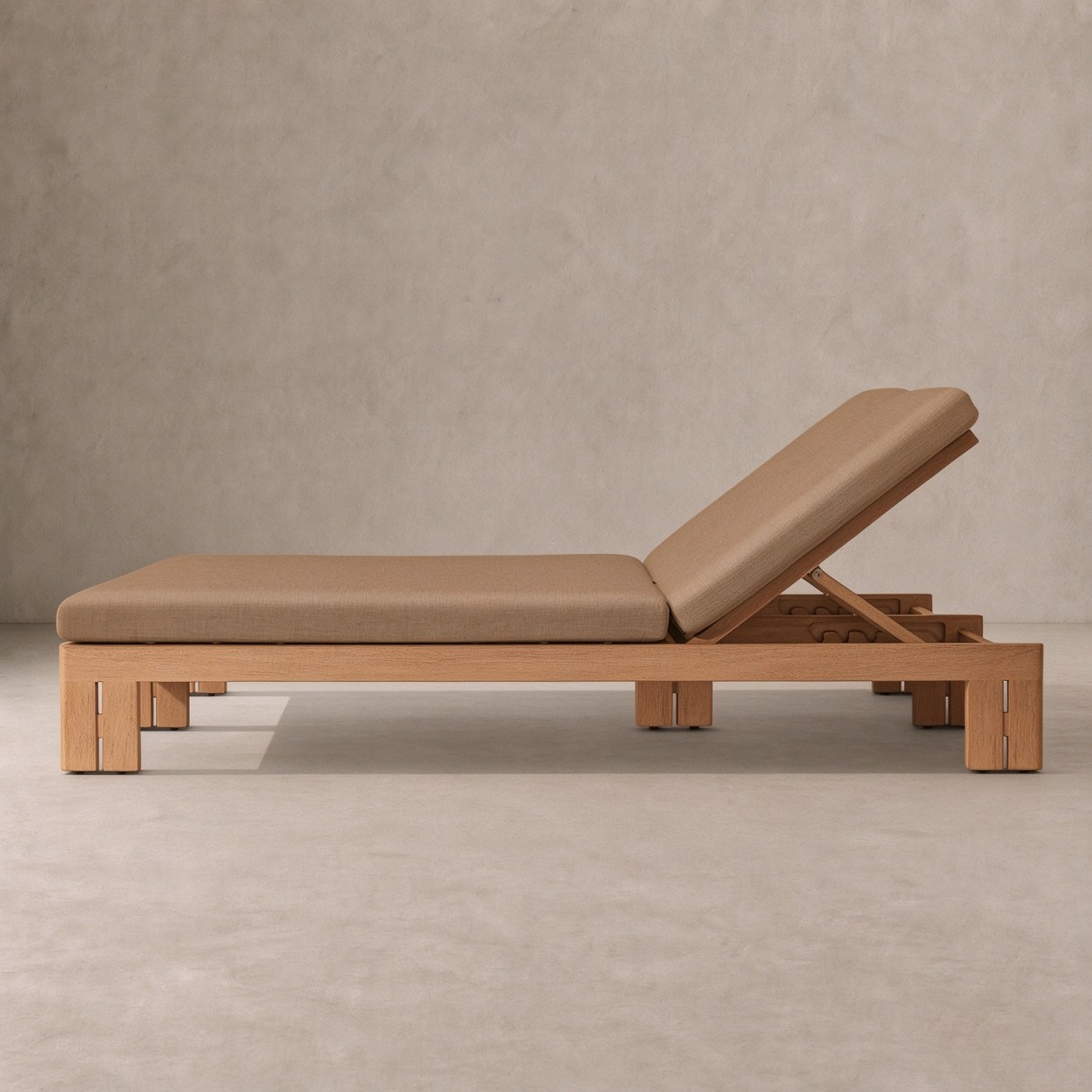MODERNA Teak Outdoor Adjustable Double Chaise - WBERT HOME