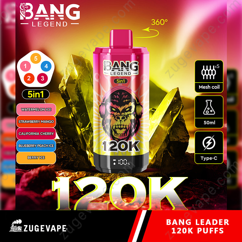 Bang Legend 120000 zaciągnięć, 5 smaków w 1 – jednorazowy e-papieros 120K - vapepodpl