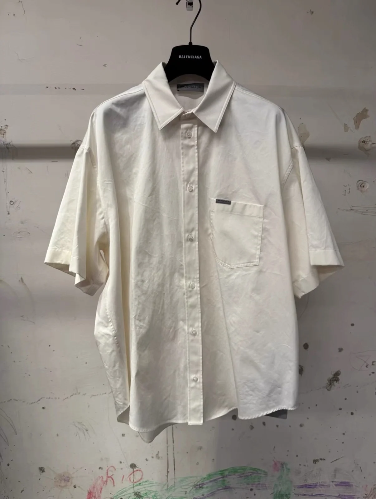 Balenciaga Top-Quality Version Workwear Short Sleeve Shirt #387627