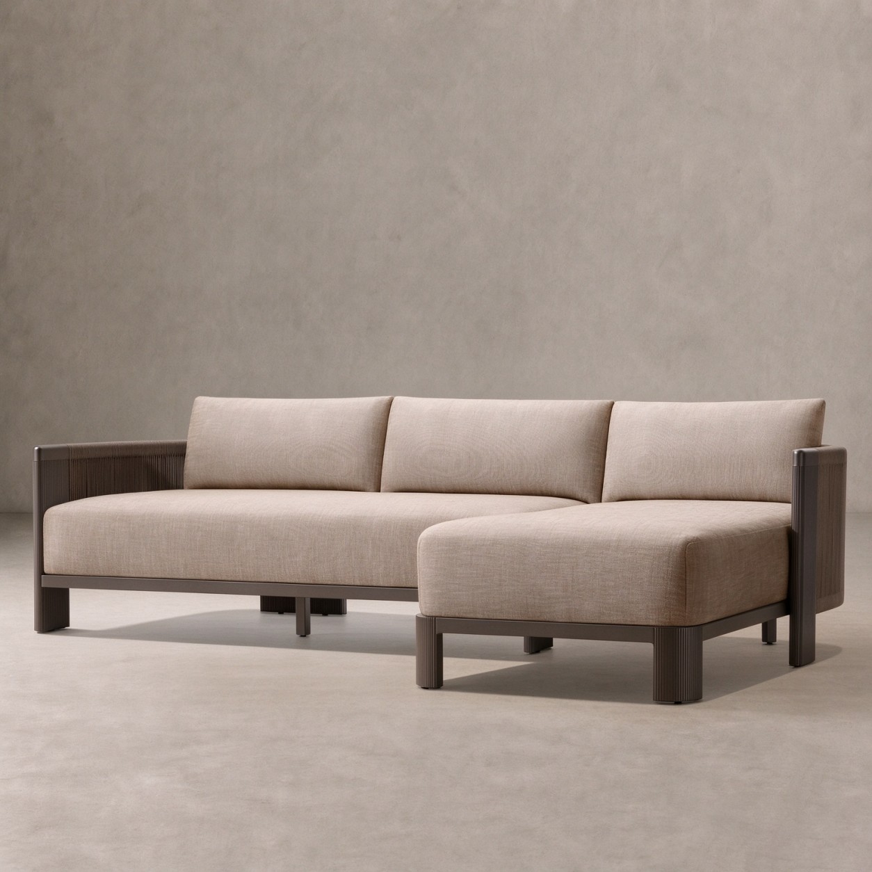 STRAND Aluminum Outdoor Right-Arm Chaise Sectional - WBERT HOME