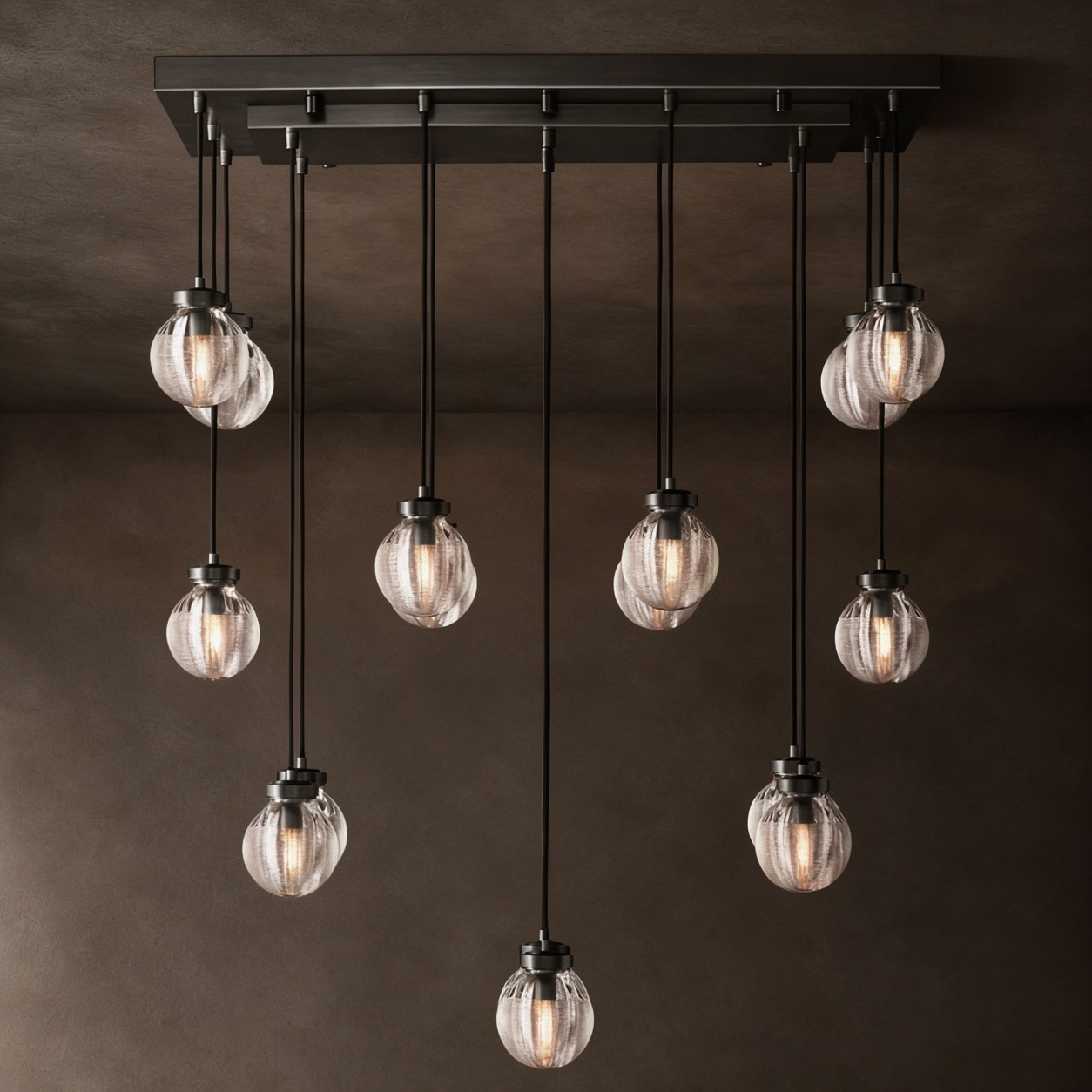 PERLA Glass Rectangular Chandelier 36