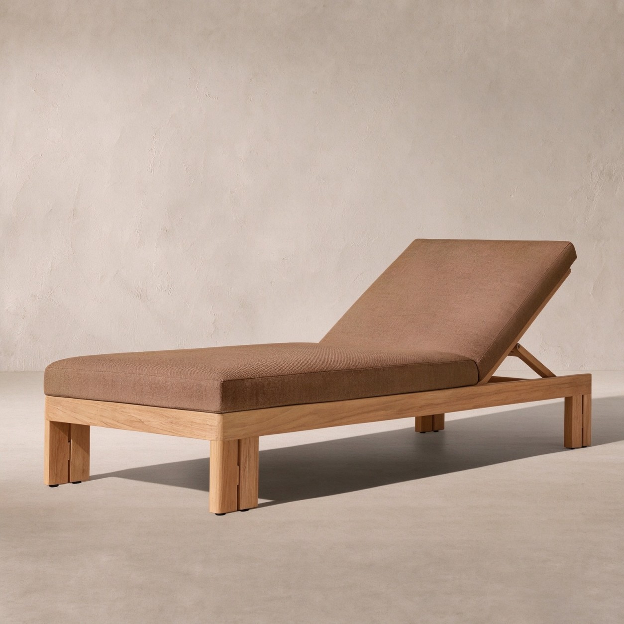 MODERNA Teak Outdoor Adjustable Chaise - WBERT HOME