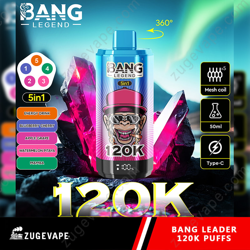 Bang Legend 120000 zaciągnięć, 5 smaków w 1 – jednorazowy e-papieros 120K - vapepodpl
