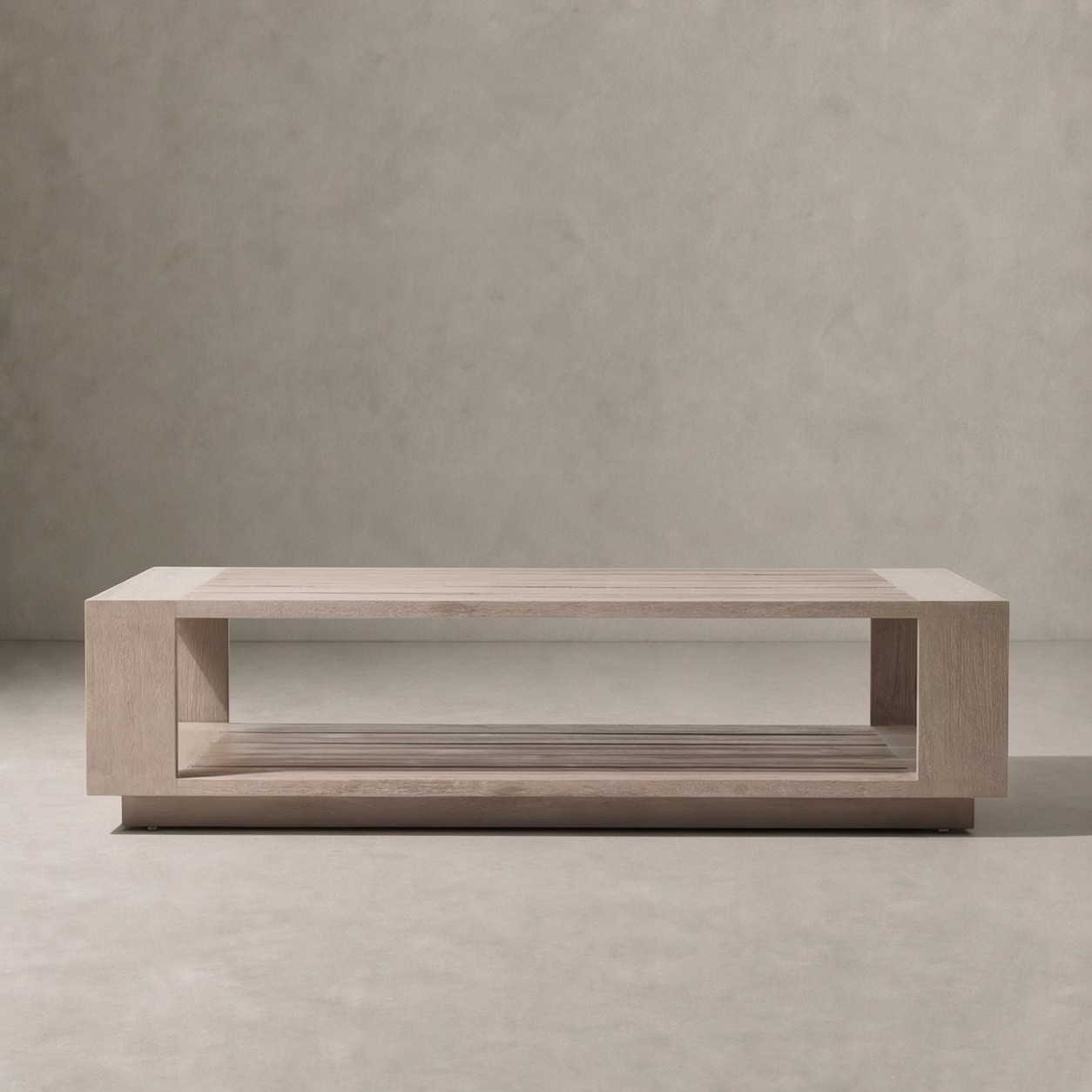 AREZZO Teak Box-Frame Open Rectangular Outdoor Coffee Table - WBERT HOME