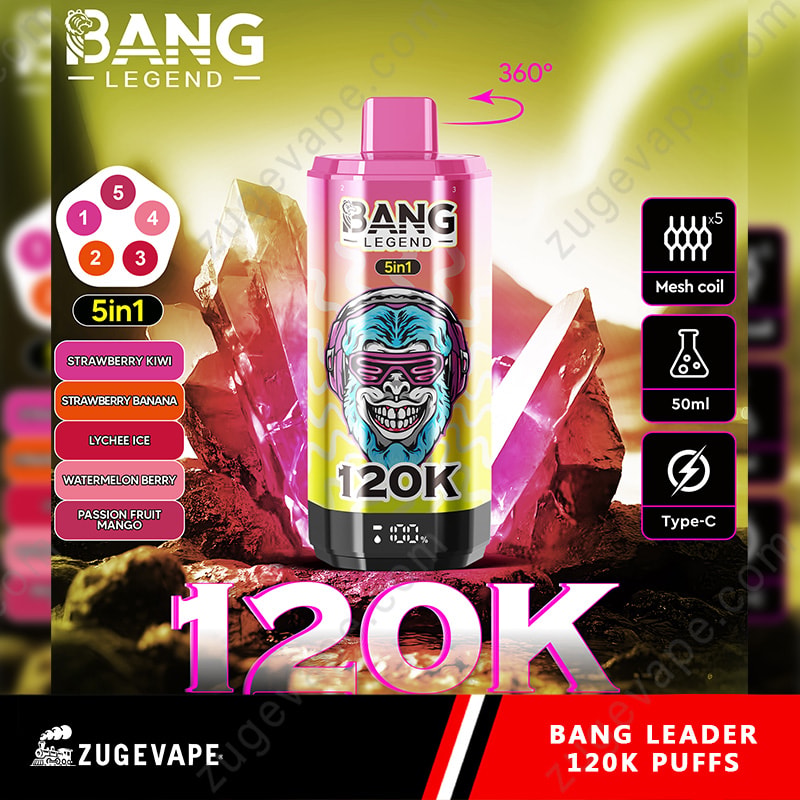Bang Legend 120000 zaciągnięć, 5 smaków w 1 – jednorazowy e-papieros 120K - vapepodpl