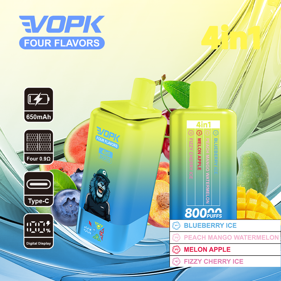 VOPK 80000 Puffs 4w1 – Jednorazowy e-papieros 4 smaki w 1 - vapepodpl