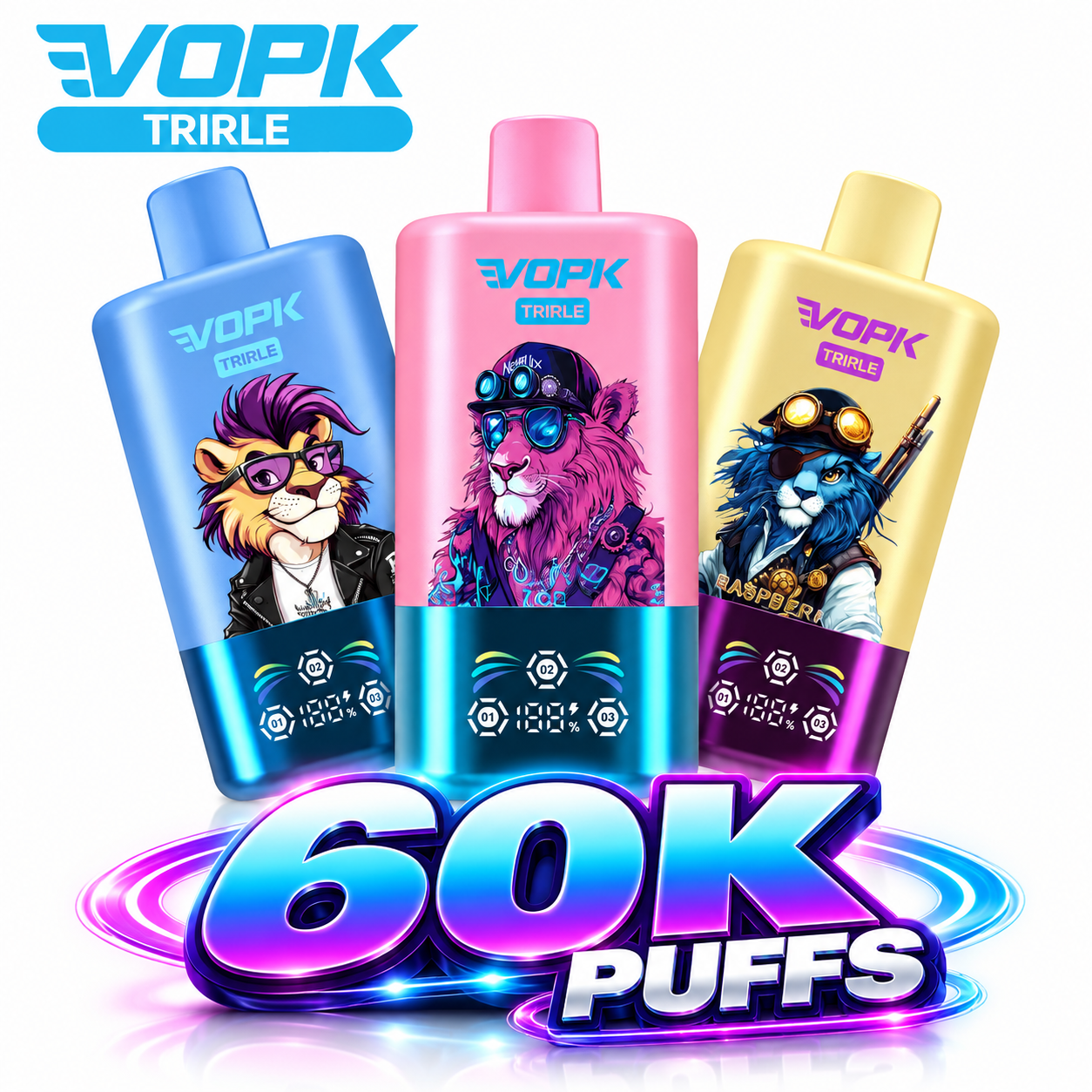 VOPK Triple 60K 3 smaki w 1 – aż do 60K zaciągnięć - vapepodpl