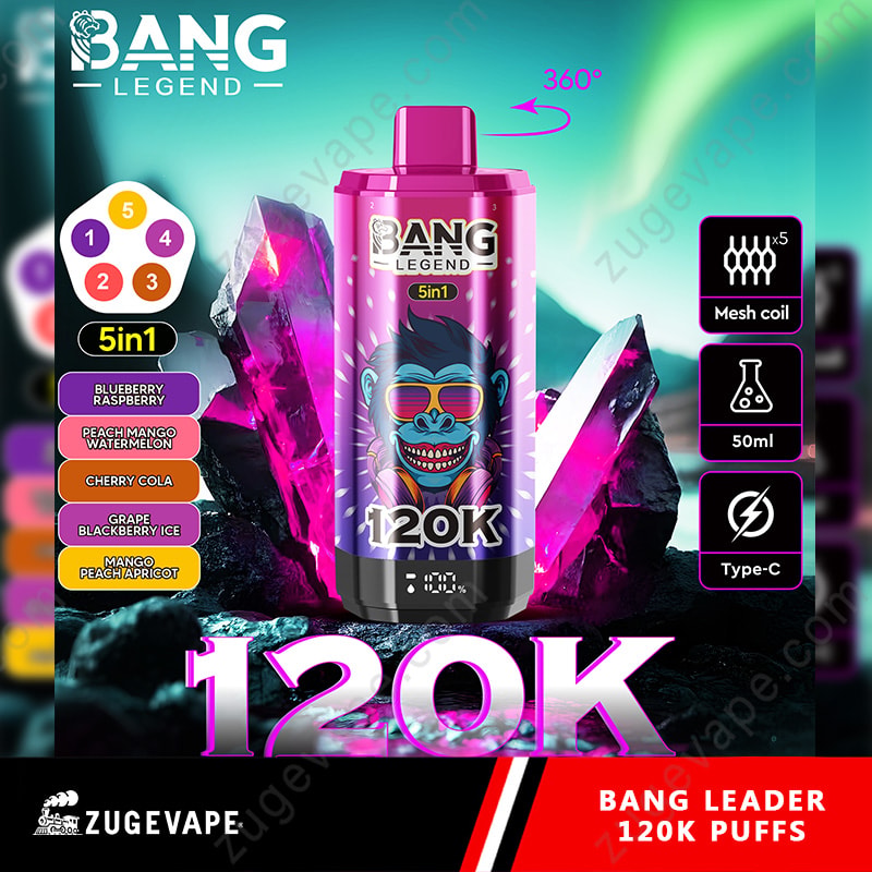 Bang Legend 120000 zaciągnięć, 5 smaków w 1 – jednorazowy e-papieros 120K - vapepodpl