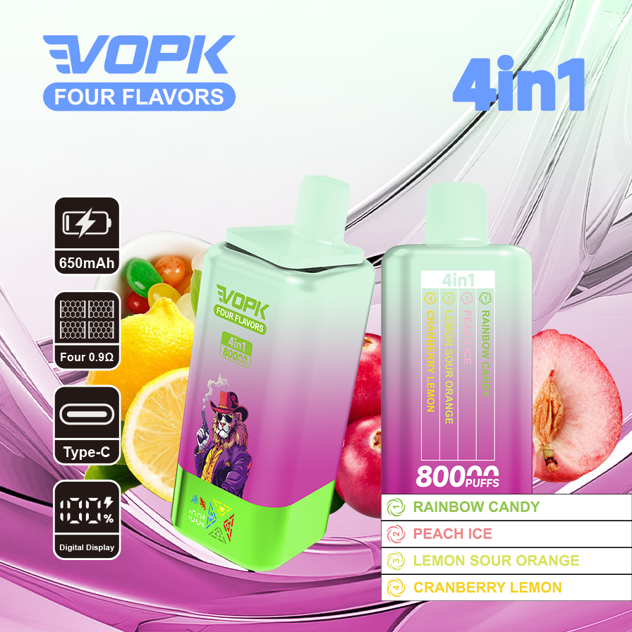 VOPK 80000 Puffs 4w1 – Jednorazowy e-papieros 4 smaki w 1 - vapepodpl