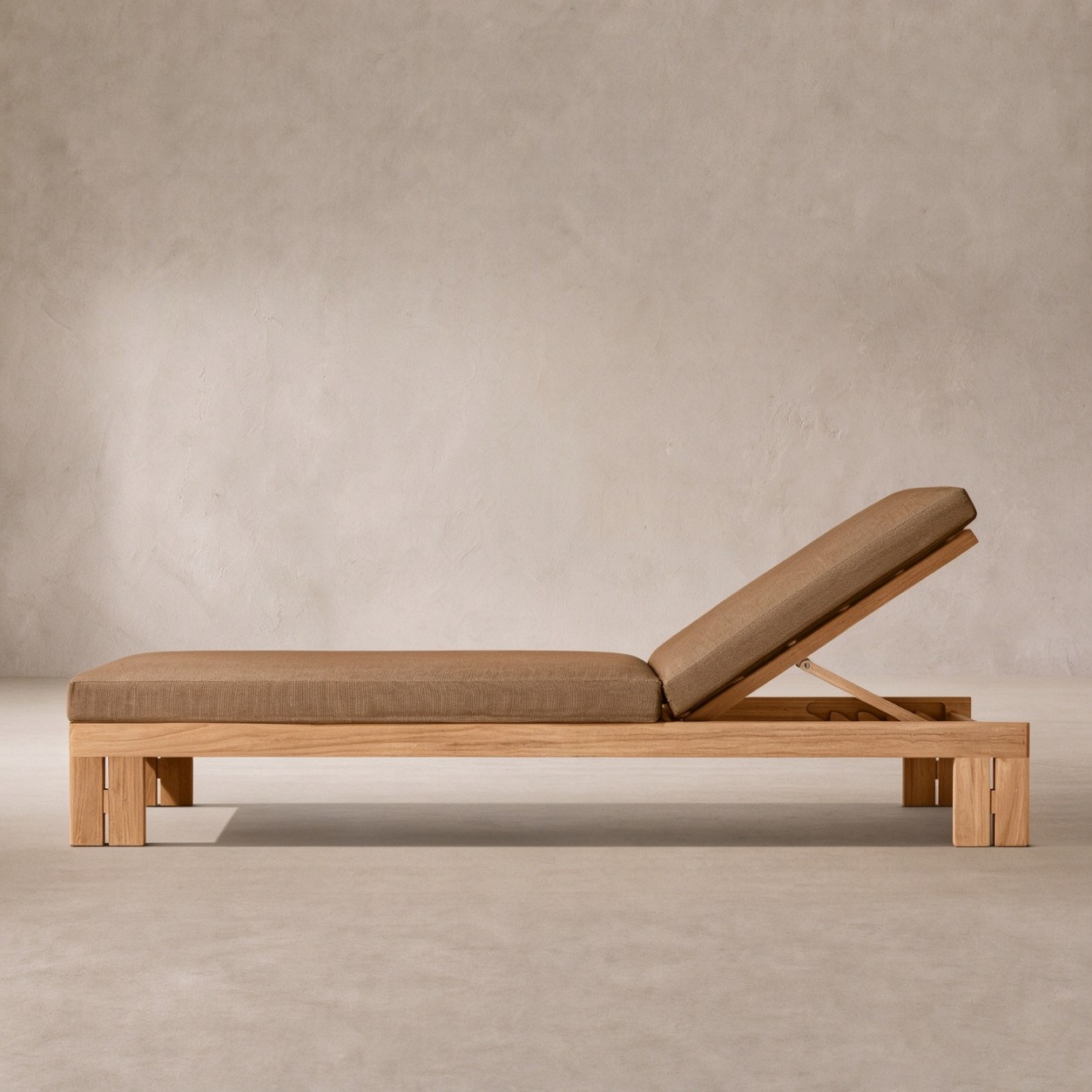 MODERNA Teak Outdoor Adjustable Chaise - WBERT HOME