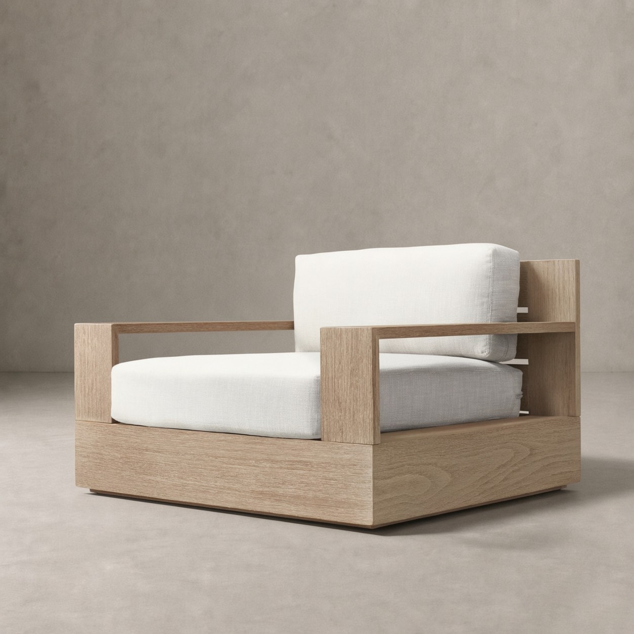 AREZZO Teak Box-Frame Swivel Lounge Chair - WBERT HOME