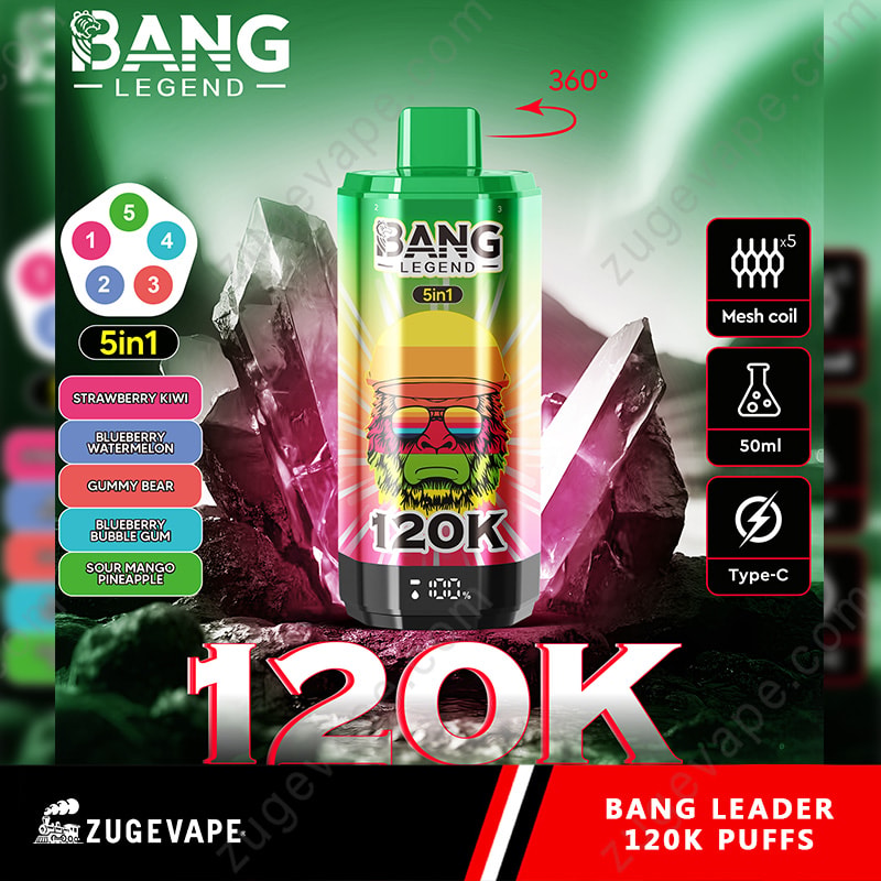 Bang Legend 120000 zaciągnięć, 5 smaków w 1 – jednorazowy e-papieros 120K - vapepodpl