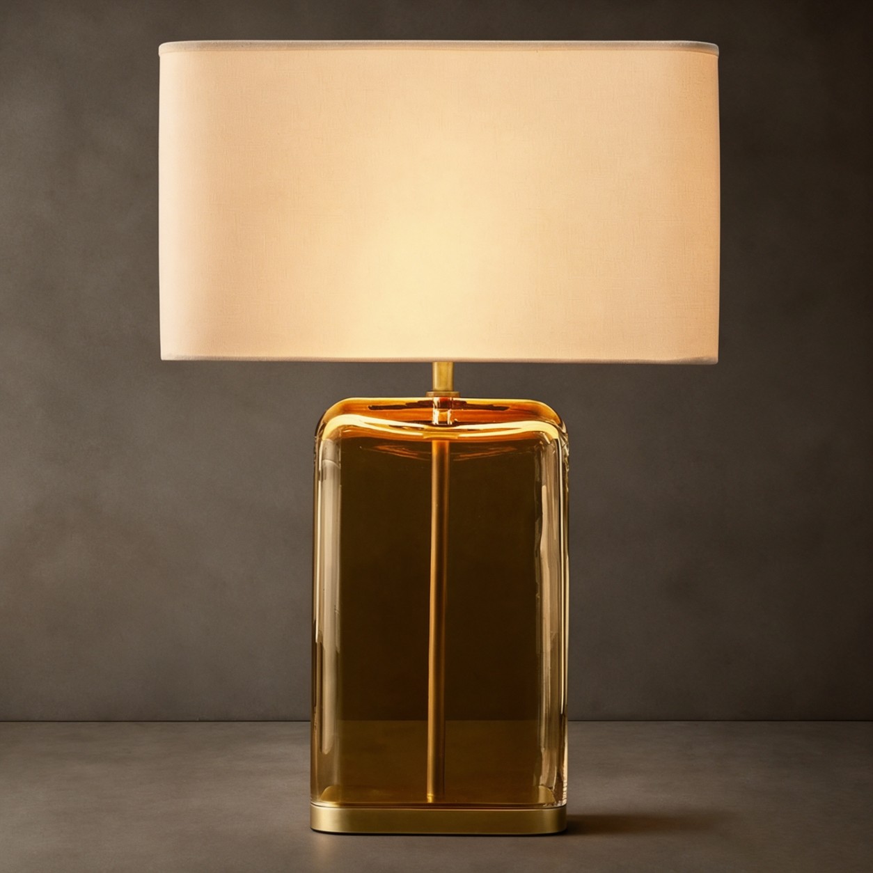 ELARA AMBER GLASS TABLE LAMP 22