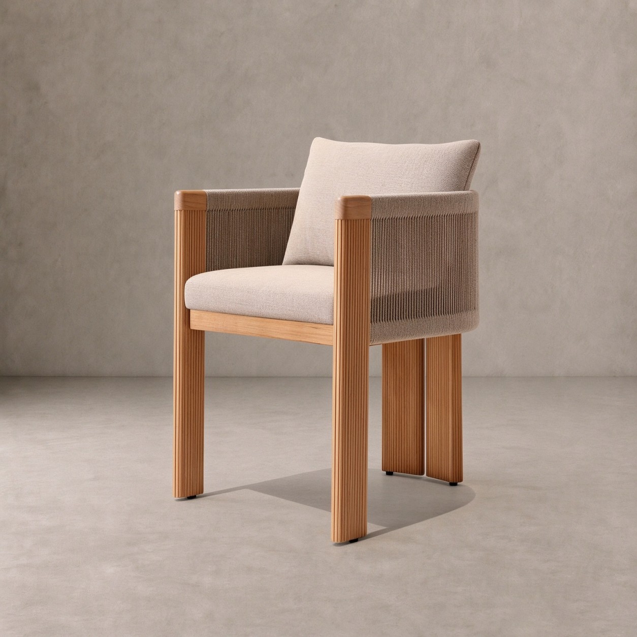 STRAND Teak Outdoor Dining Armchair - WBERT HOME