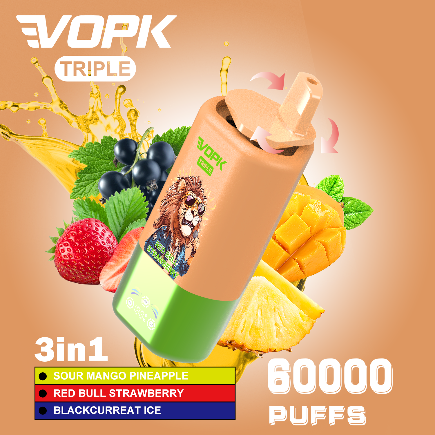 VOPK Triple 60000 Puffs – Jednorazowy e-papieros 3w1 - vapepodpl