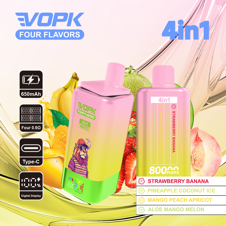 VOPK 80000 Puffs 4w1 – Jednorazowy e-papieros 4 smaki w 1 - vapepodpl
