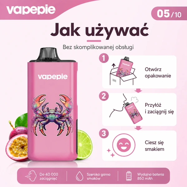 Vapepie 40K – gładkie zaciągnięcie