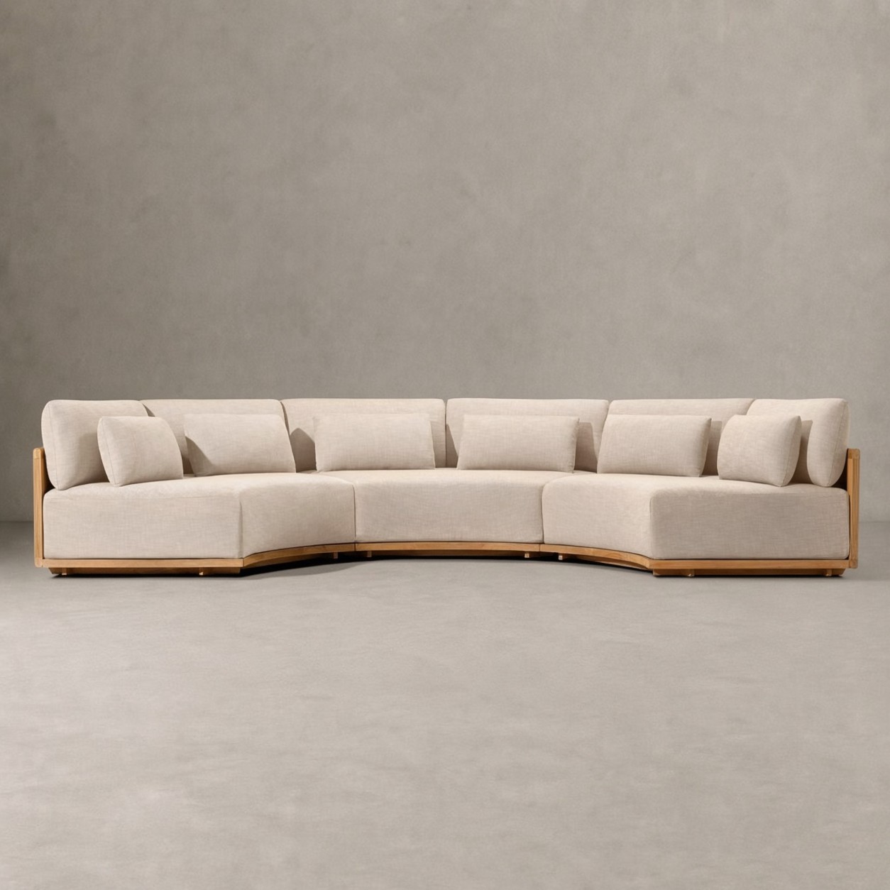 STRAND Teak Curve Sectional - WBERT HOME