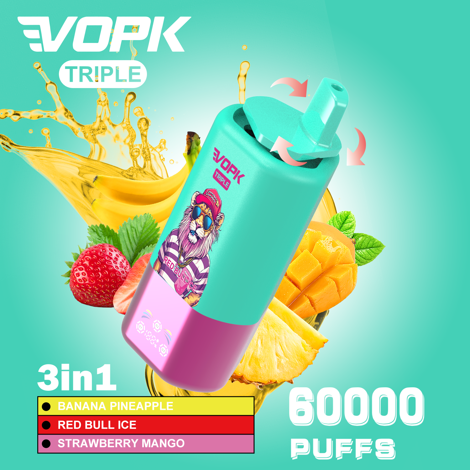 VOPK Triple 60000 Puffs – Jednorazowy e-papieros 3w1 - vapepodpl