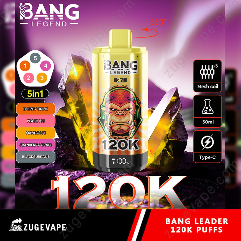 Bang Legend 120000 zaciągnięć, 5 smaków w 1 – jednorazowy e-papieros 120K - vapepodpl