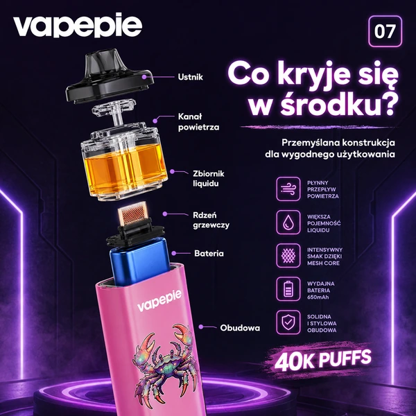 Vapepie 40K – codzienne użytkowanie