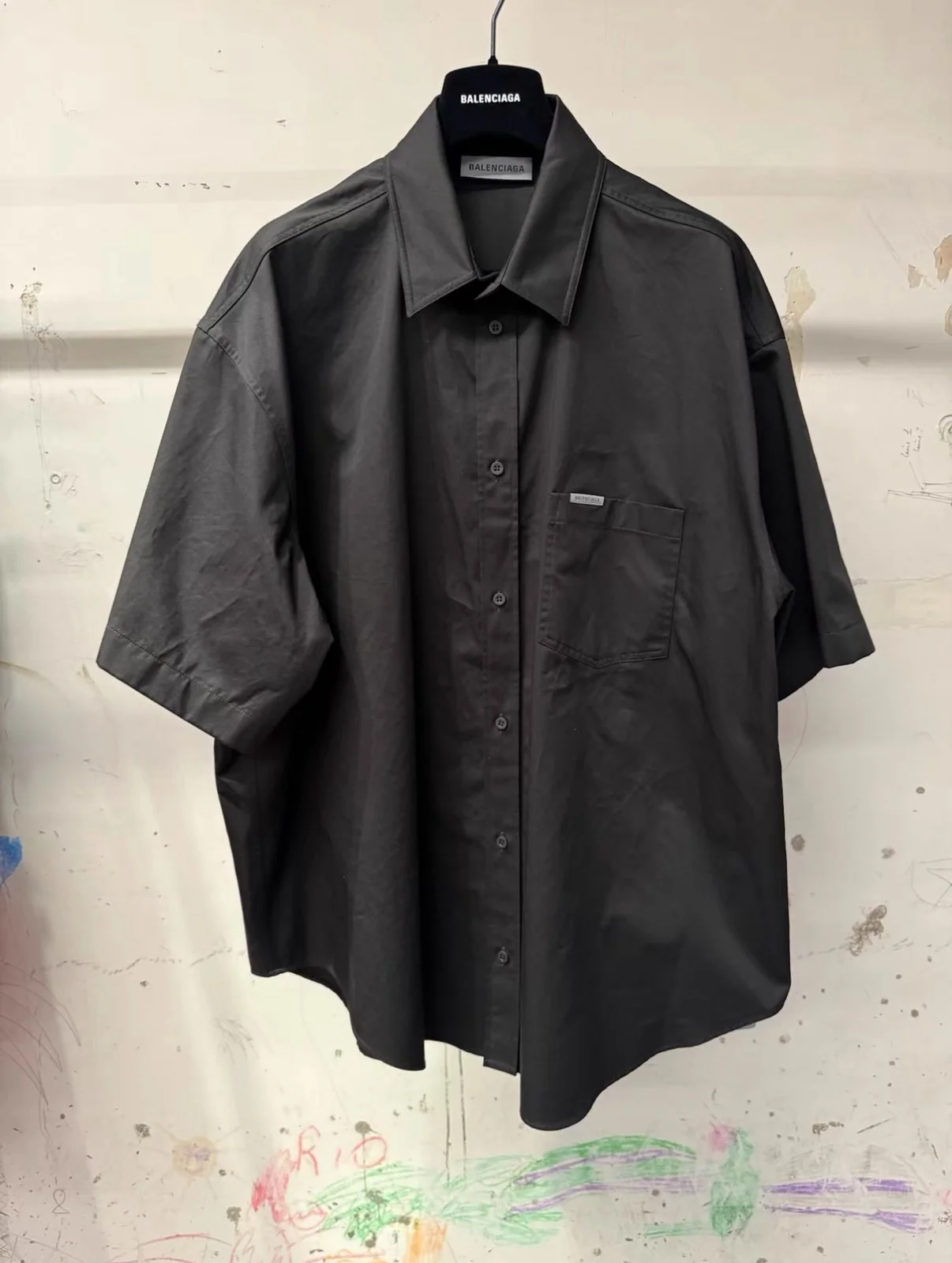 Balenciaga Top-Quality Version Workwear Short Sleeve Shirt #387627