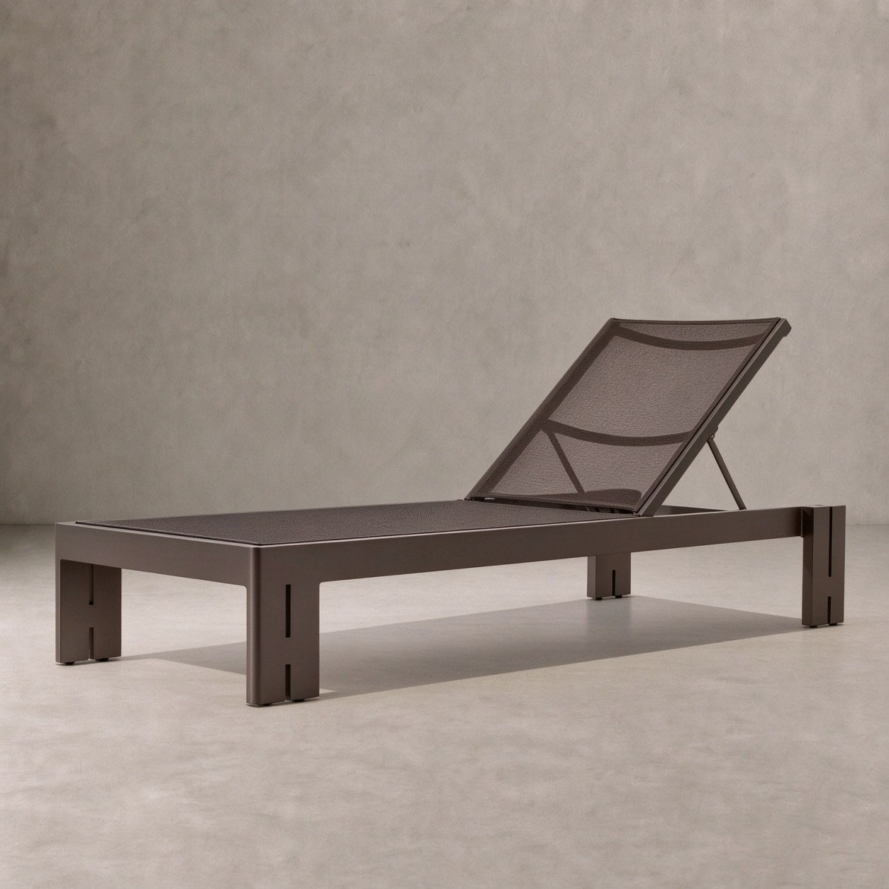 MODERNA Aluminum & Mesh Outdoor Stacking Adjustable Chaise - WBERT HOME