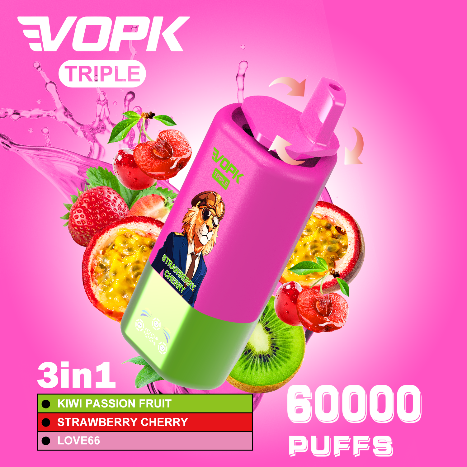 VOPK Triple 60000 Puffs – Jednorazowy e-papieros 3w1 - vapepodpl