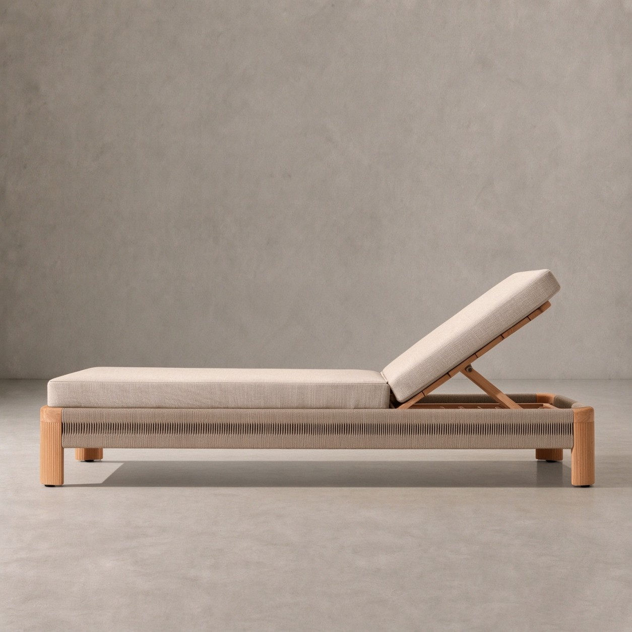 STRAND Teak Outdoor Adjustable Chaise Lounge - WBERT HOME