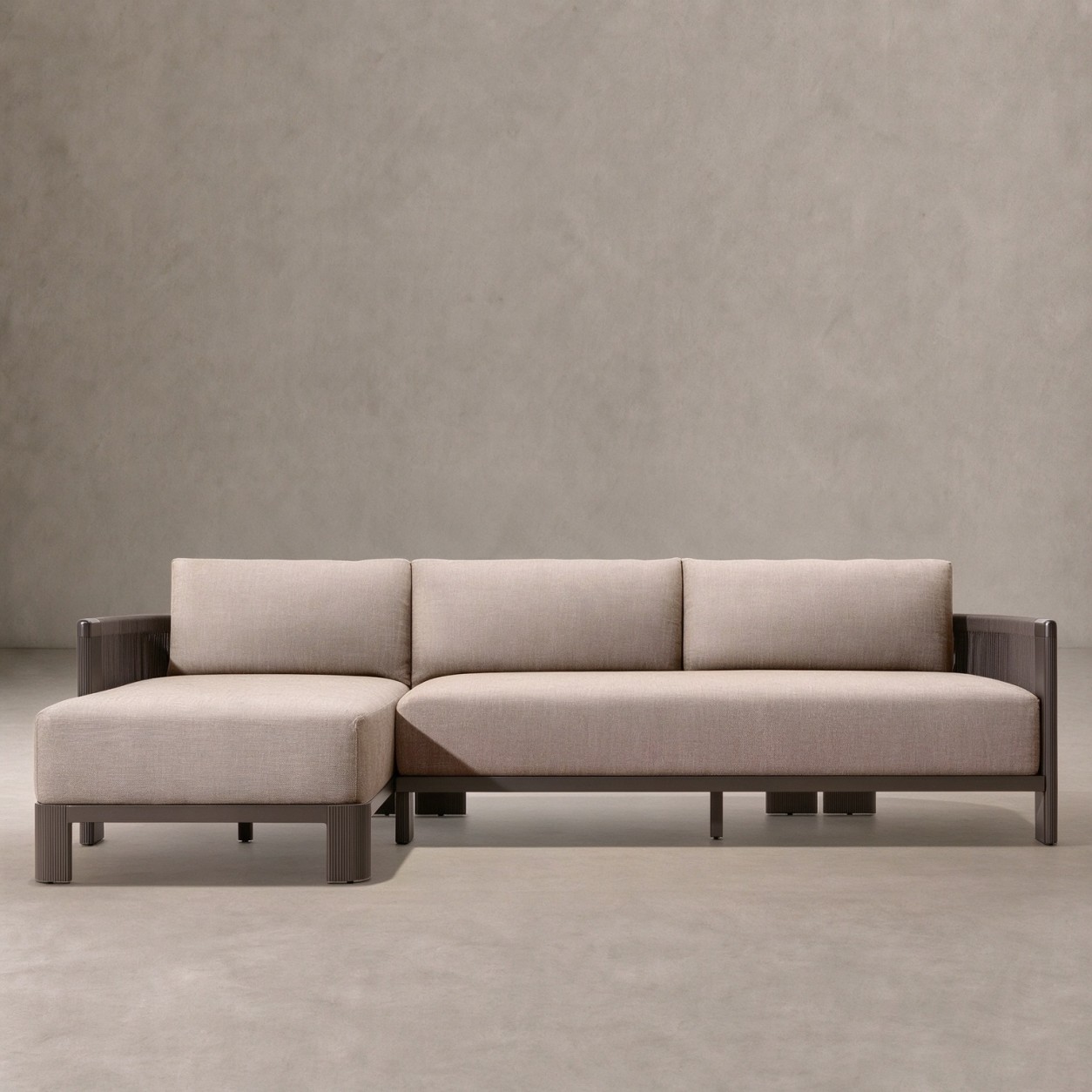STRAND Aluminum Outdoor Left-Arm Chaise Sectional - WBERT HOME