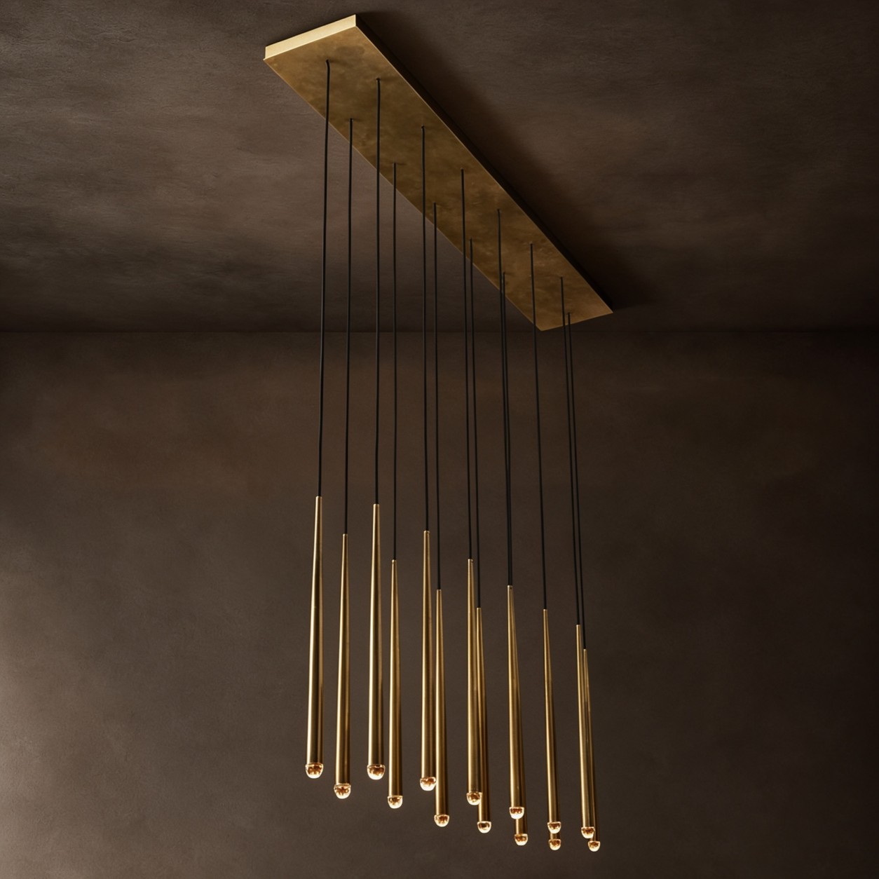 MARCEL Brass Linear Chandelier 72