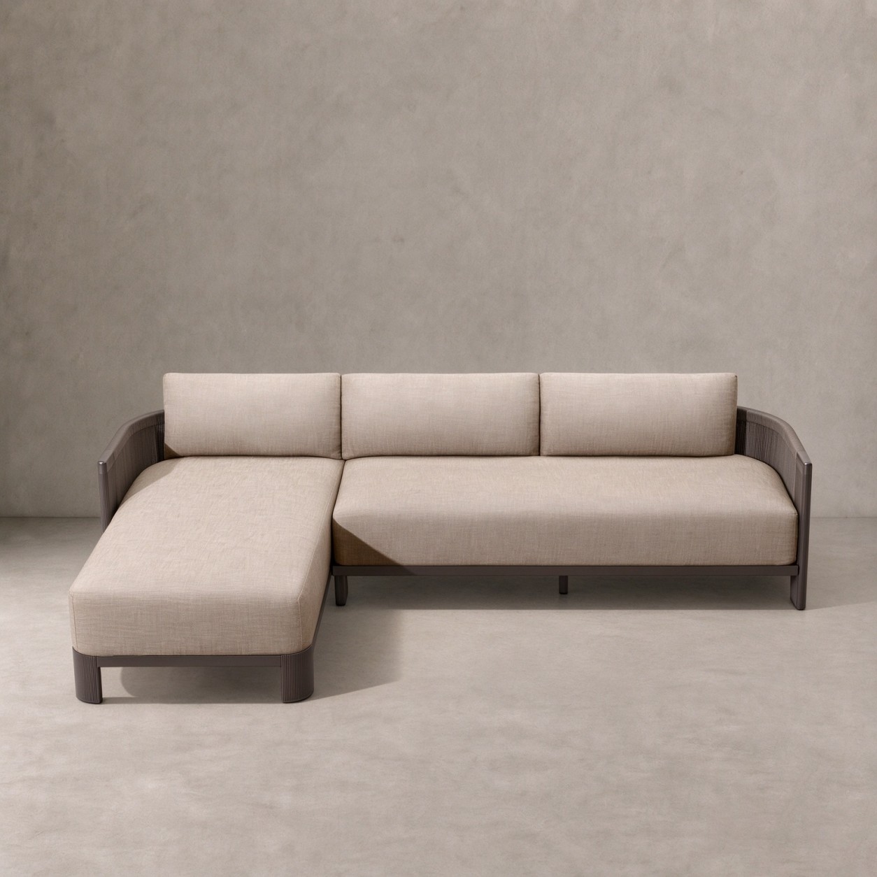 STRAND Aluminum Outdoor Left-Arm Chaise Sectional - WBERT HOME