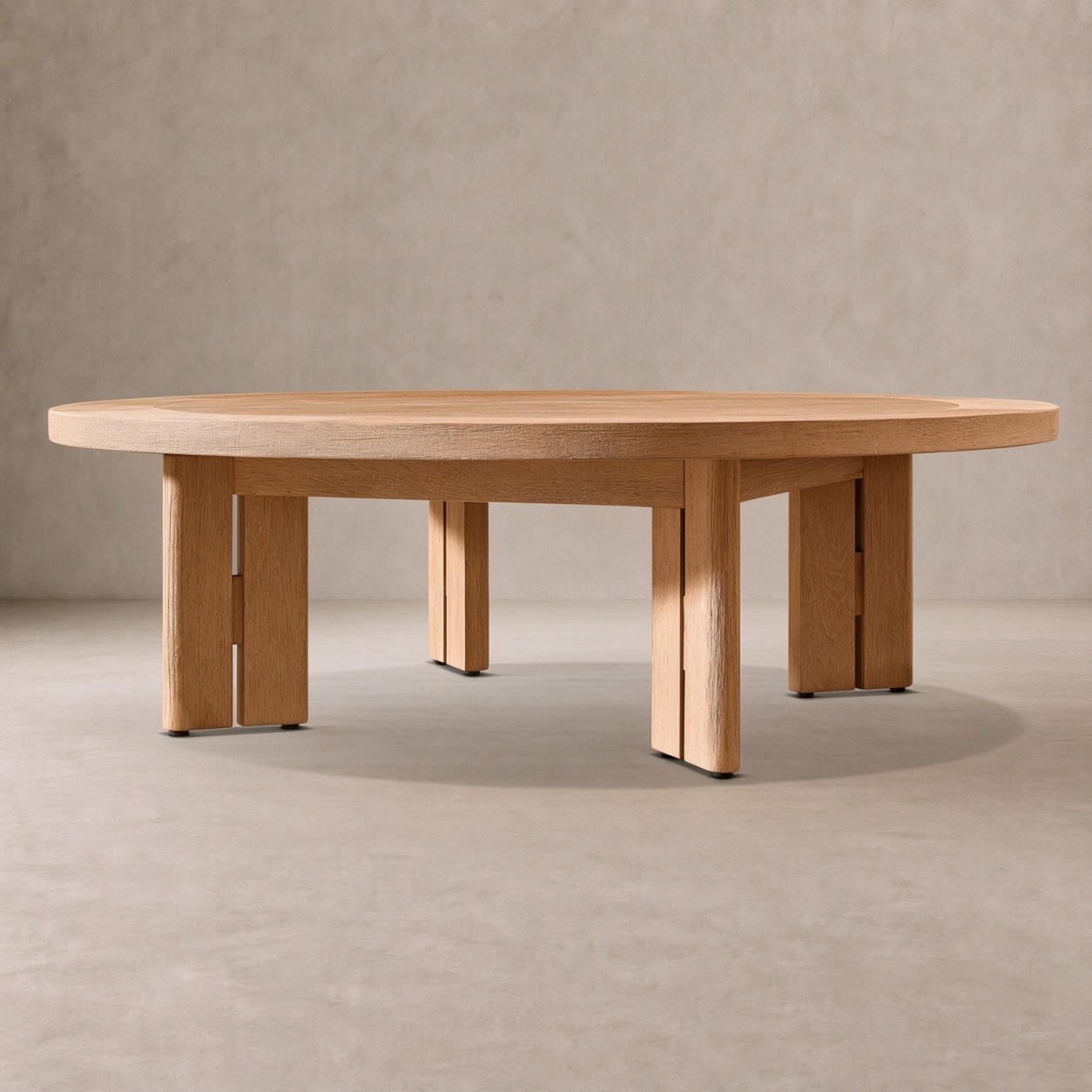 MODERNA Teak Outdoor Round Coffee Table - WBERT HOME