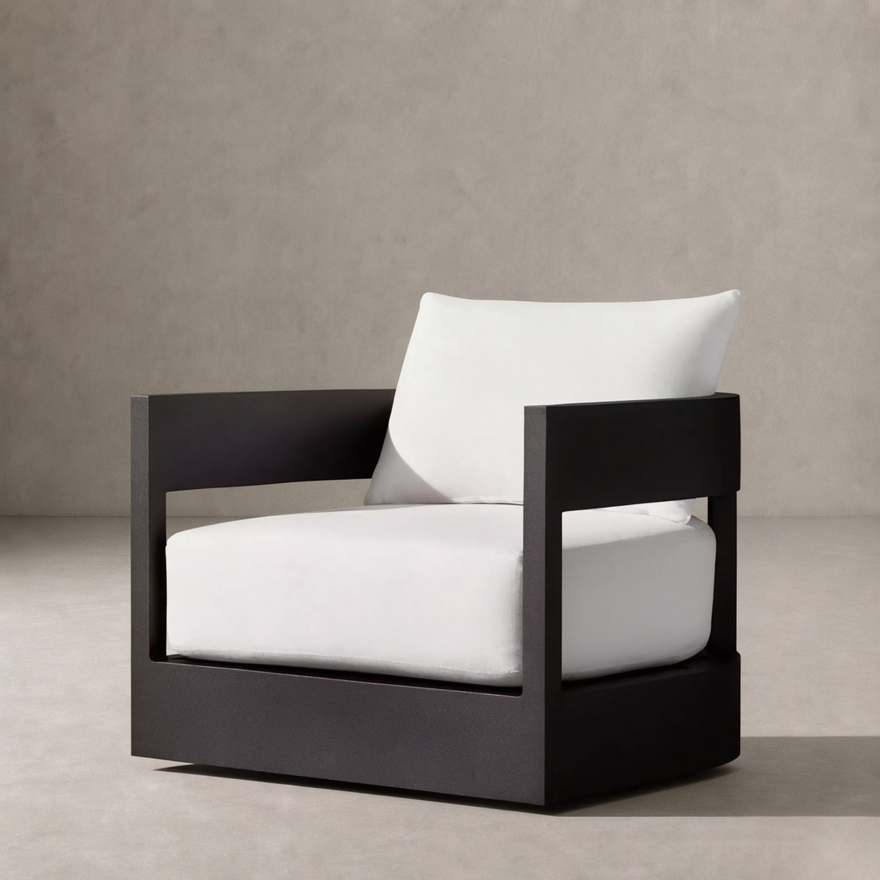 TERRA Curved Aluminum Swivel Lounge Chair - WBERT HOME