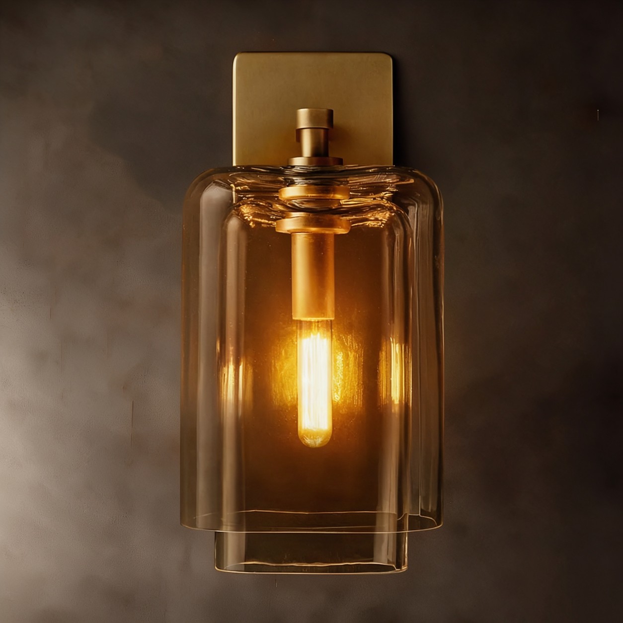 ELARA AMBER GLASS SCONCE 14