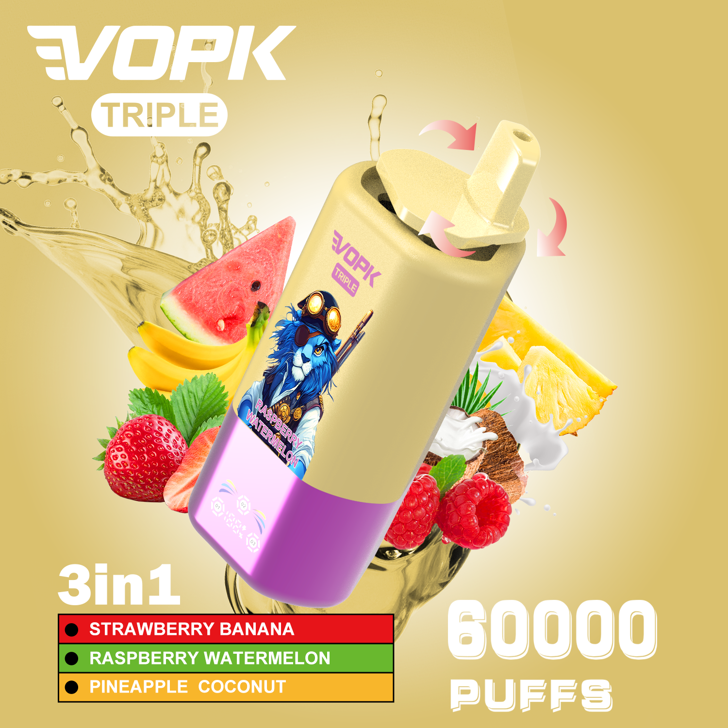 VOPK Triple 60000 Puffs – Jednorazowy e-papieros 3w1 - vapepodpl