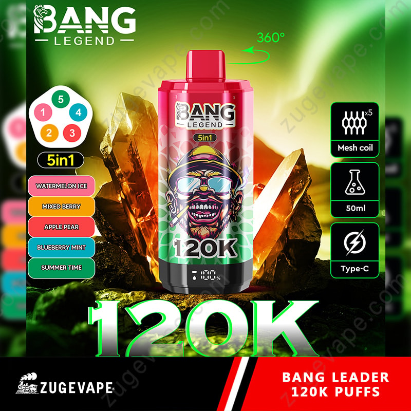 Bang Legend 120000 zaciągnięć, 5 smaków w 1 – jednorazowy e-papieros 120K - vapepodpl