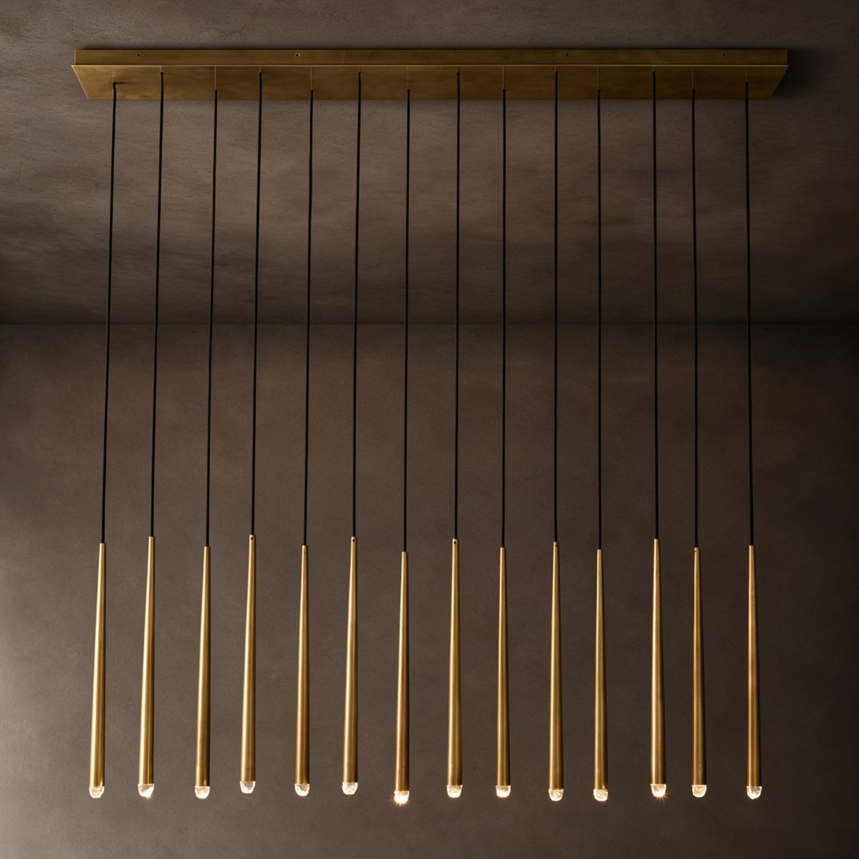 MARCEL Brass Linear Chandelier 72