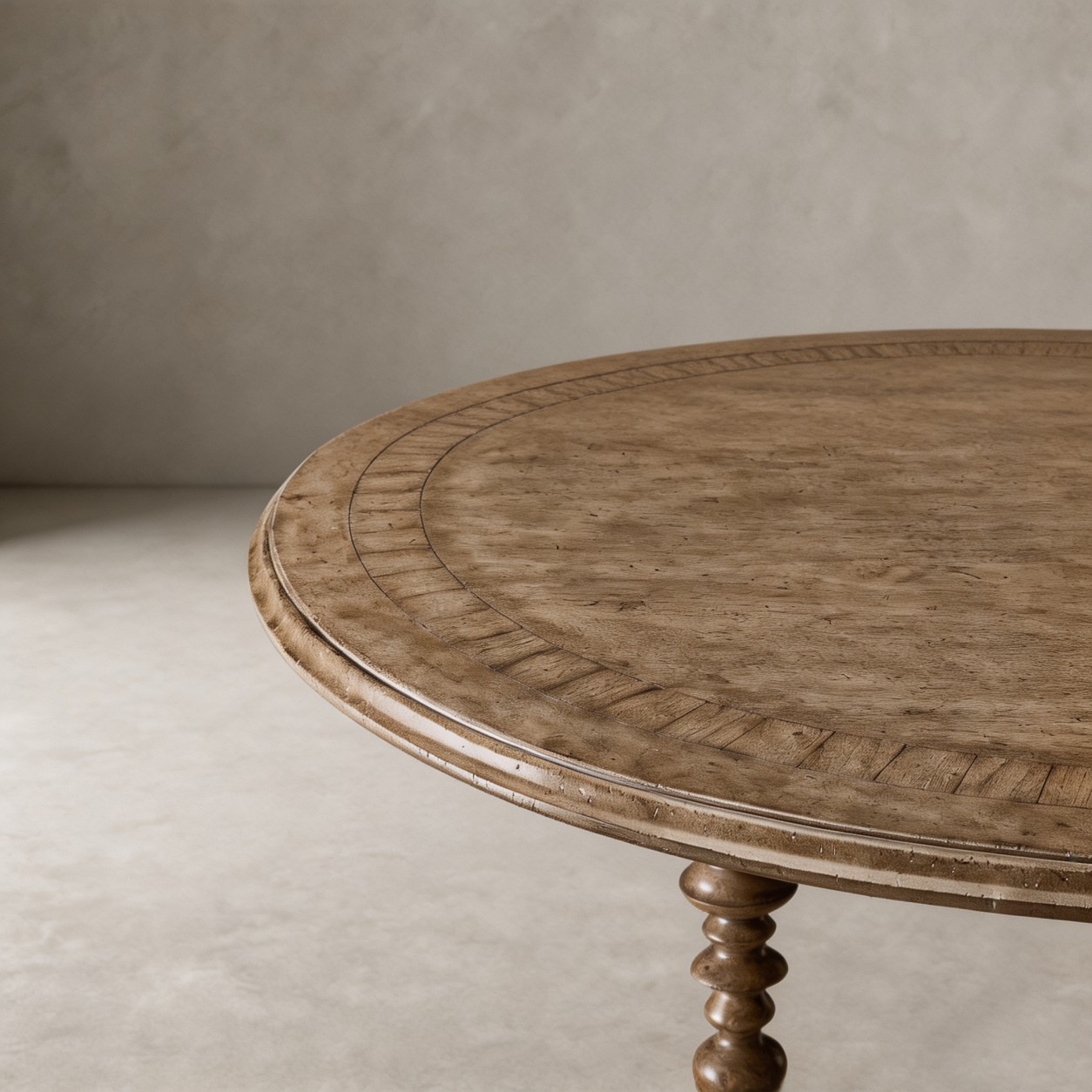 BRIERLY Spool‑Turned Round Dining Table - WBERT HOME