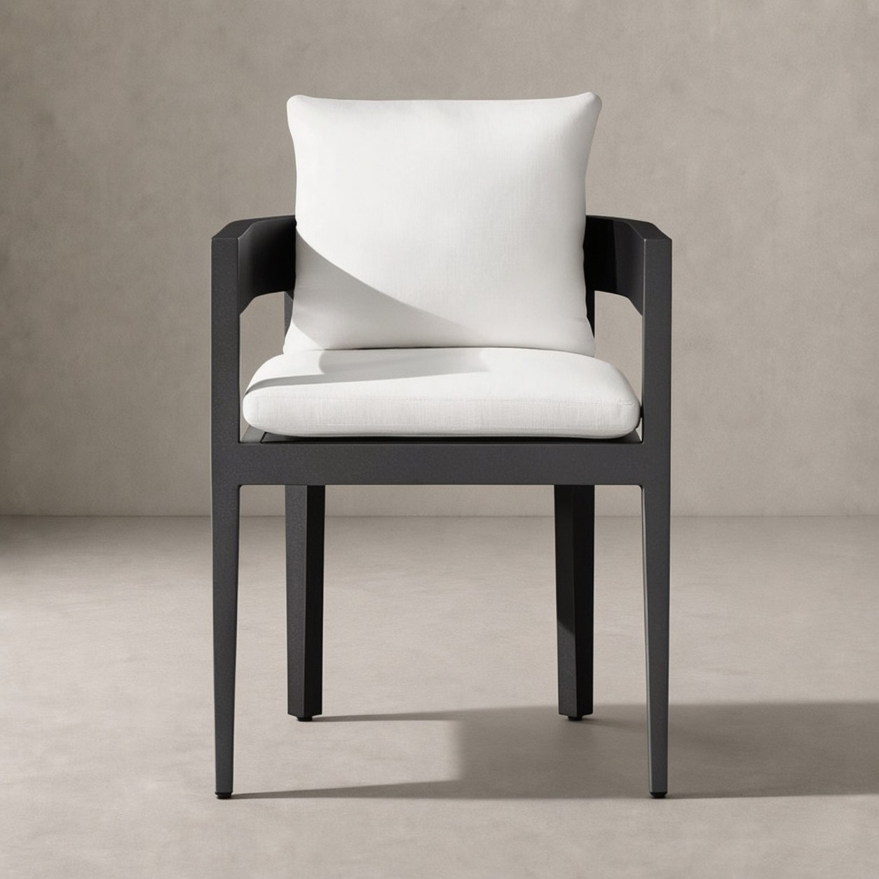 TERRA Curved Aluminum Dining Armchair - WBERT HOME