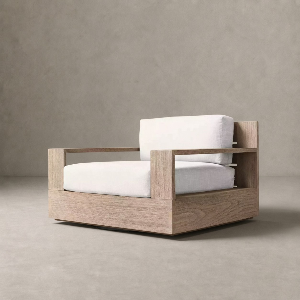 AREZZO Teak Box-Frame Lounge Chair - WBERT HOME