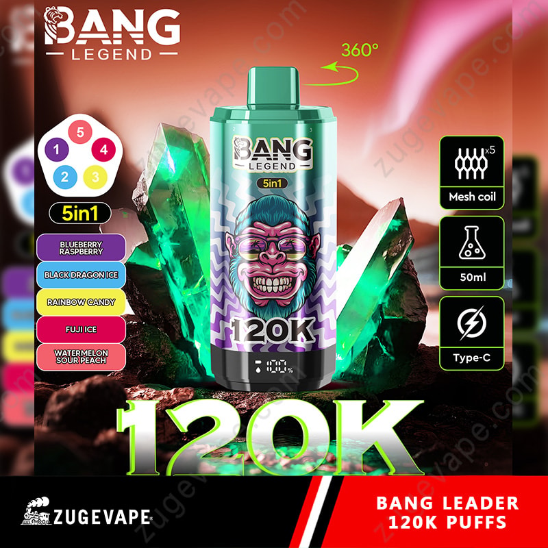Bang Legend 120000 zaciągnięć, 5 smaków w 1 – jednorazowy e-papieros 120K - vapepodpl