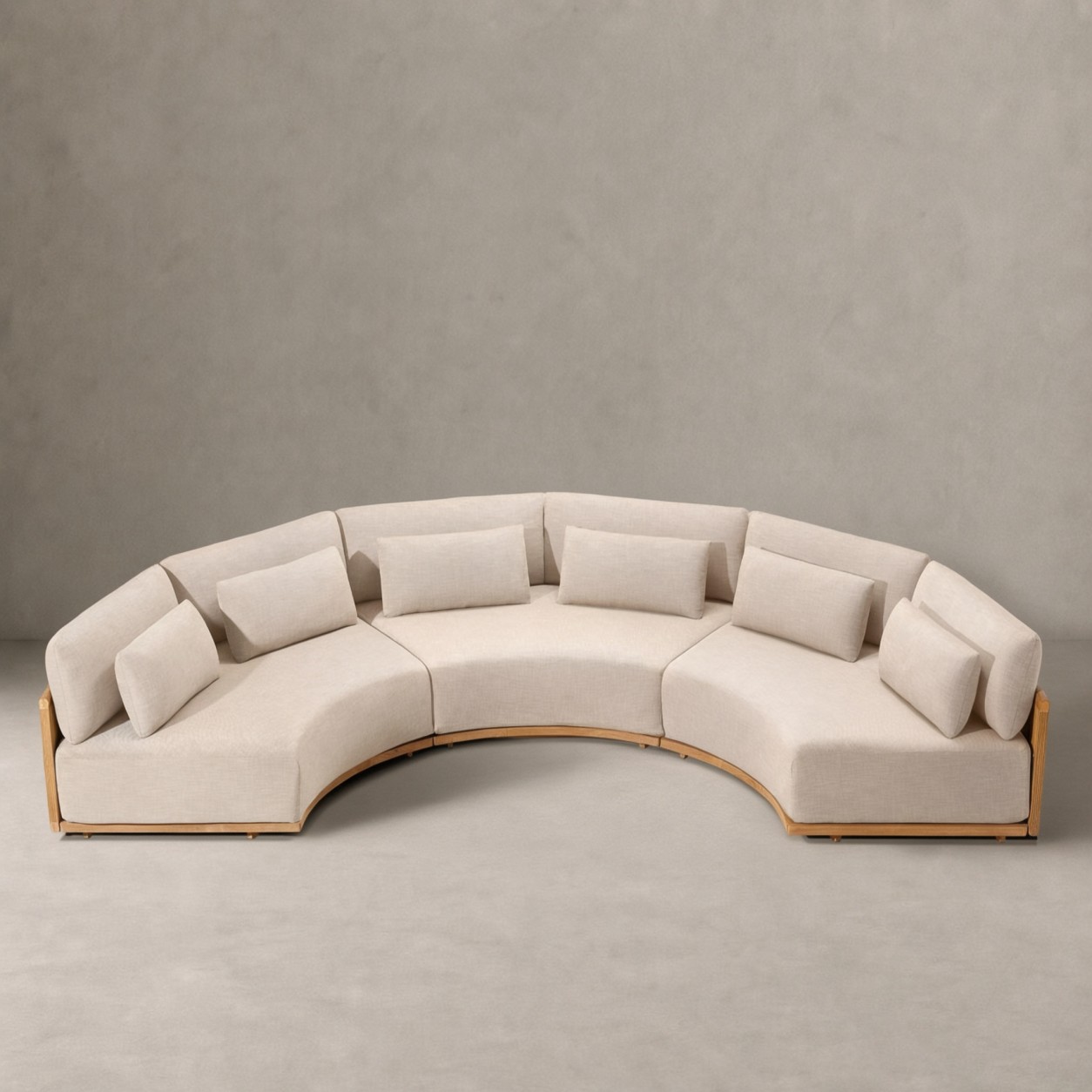 STRAND Teak Curve Sectional - WBERT HOME
